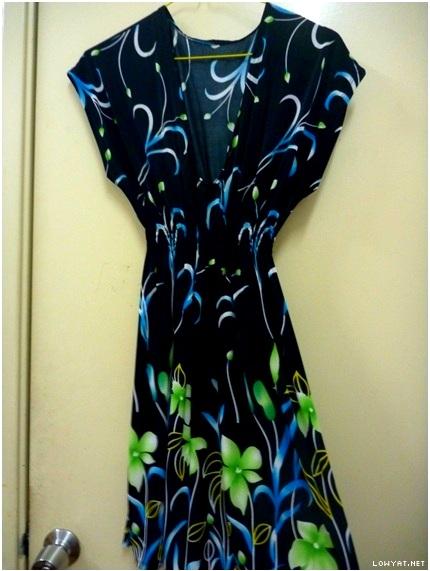 blue/green floral dress